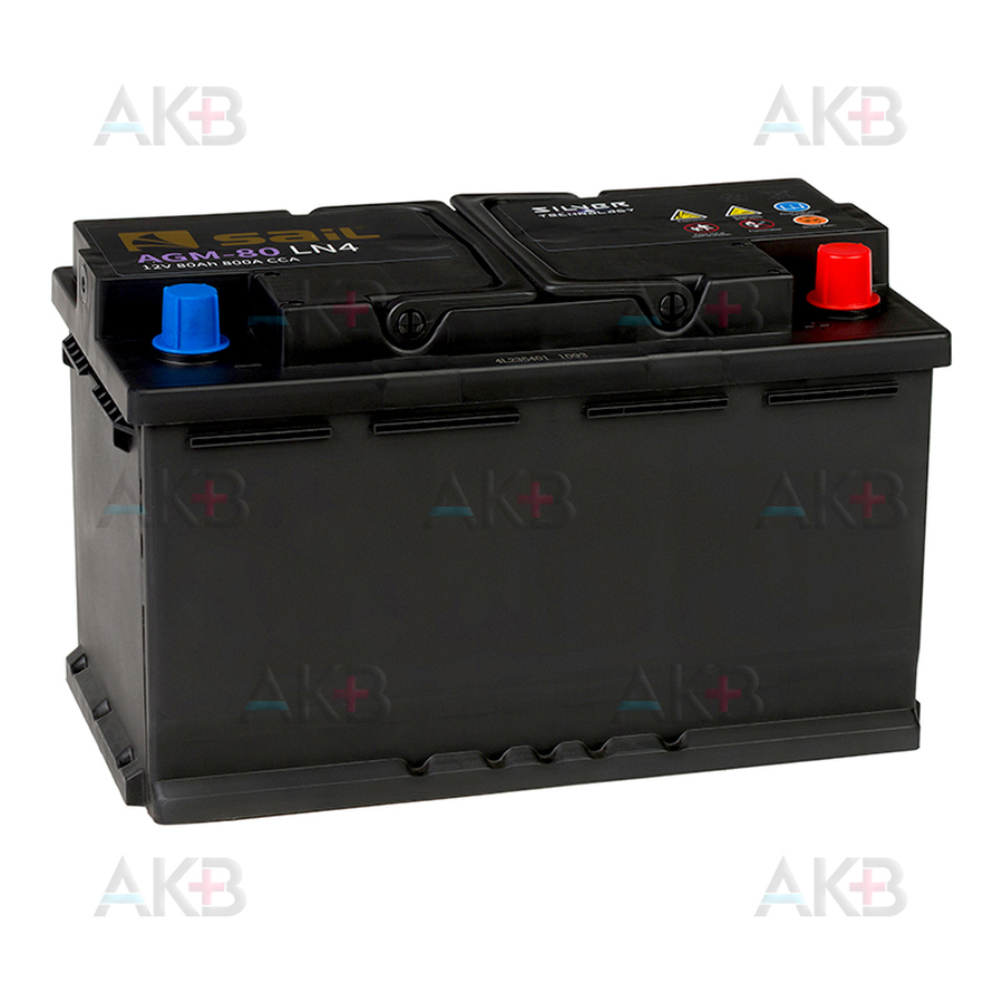 Автомобильный аккумулятор SAIL AGM 80 Ач 800A обр. пол. (315x175x190) Start Stop