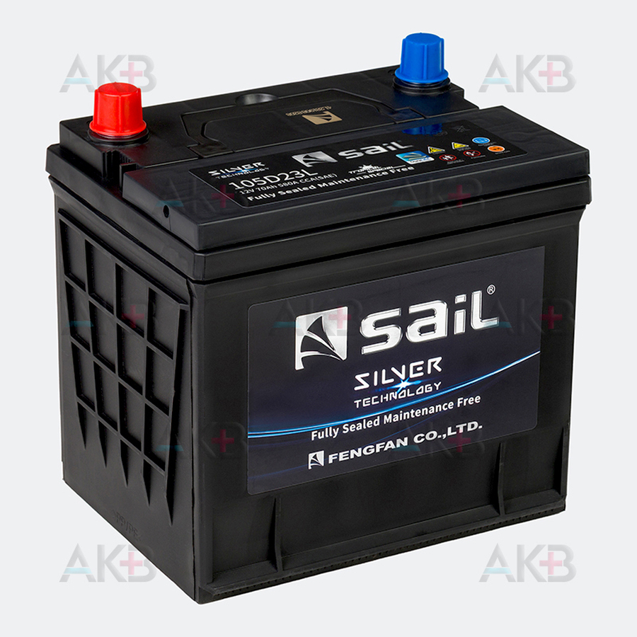 Автомобильный аккумулятор Аккумулятор SAIL 105D23L 70 Ач 580A обр. пол. (227x173x225)