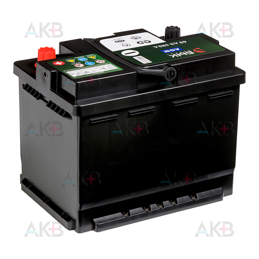 Автомобильный аккумулятор БЫК Energy AGM 60Ah 680A обр. пол. (242x175x190) Start Stop