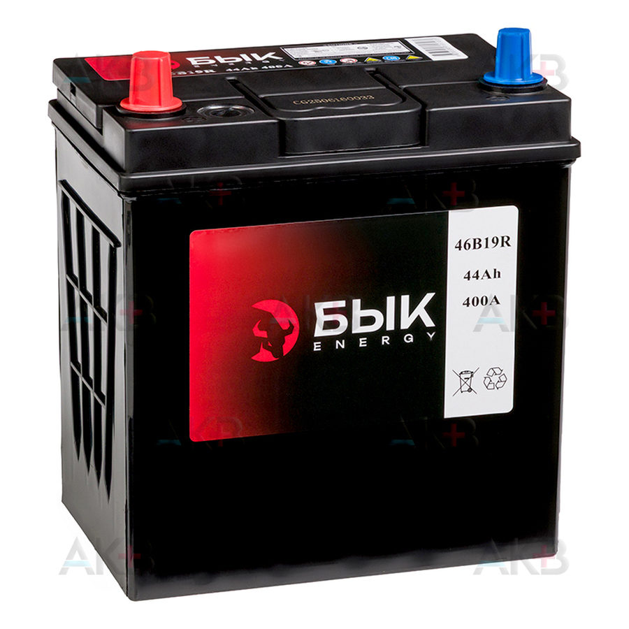 Автомобильный аккумулятор БЫК Energy 46B19R 44Ah 400A прям. пол. (197x128x225)