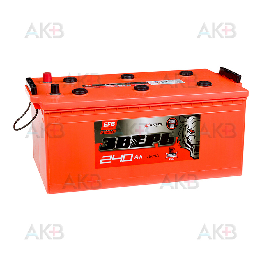 Автомобильный аккумулятор Зверь EFB 240 Ач 1500A обр. пол. (518х274х237) ZVEFB 240-З-R-К