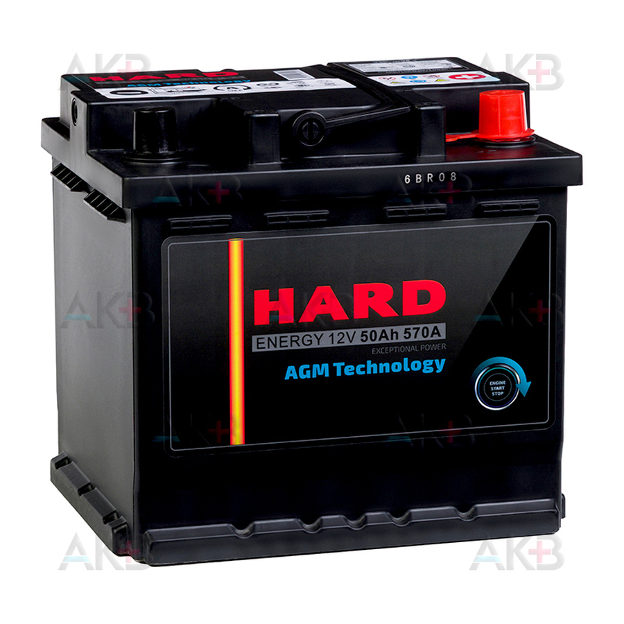 Автомобильный аккумулятор HARD AGM 50Ah 570A (207x175x190) Start Stop