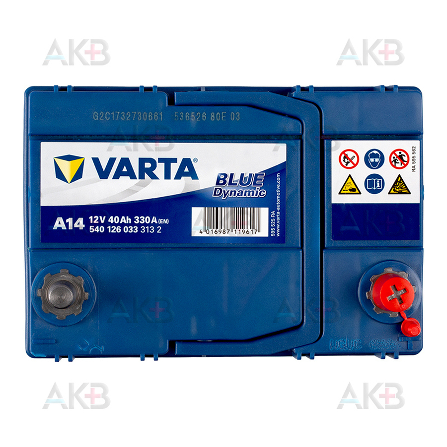 Автомобильный аккумулятор Varta Blue Dynamic A14 40R 330A 187x127x227