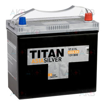 Titan Asia Silver 57 Ач обр. пол.  450А (238x129x225) 6CT-57.0 VL B00