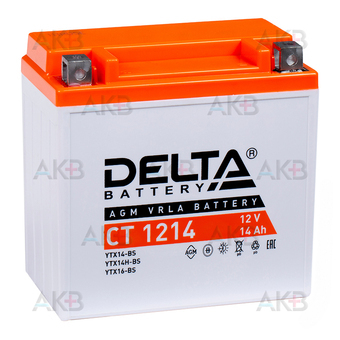 Delta CT 1214, 12V 14Ah, 200А (150x87x145) YTX14-BS, YTX14H-BS