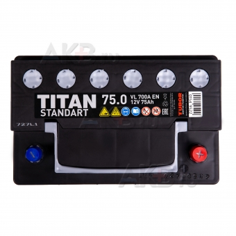 Автомобильный аккумулятор Titan Standart 75R 650A 278x175x190. Фото 2