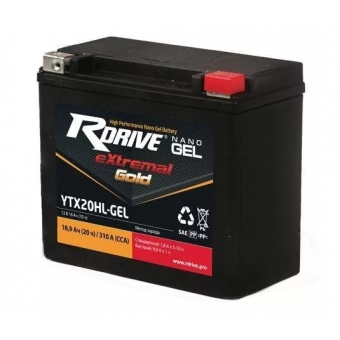 RDrive  YTX20HL-GEL 12V 18Ah 310А обр. пол. (176x87x154) eXtremal GOLD