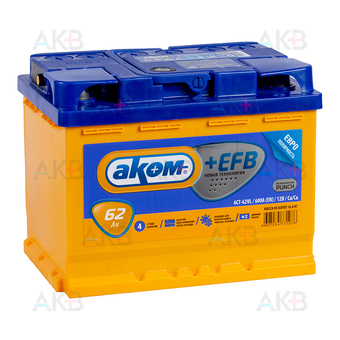 Аком + EFB 62Е 620А 12V 62Ач обр. (242x175x190)
