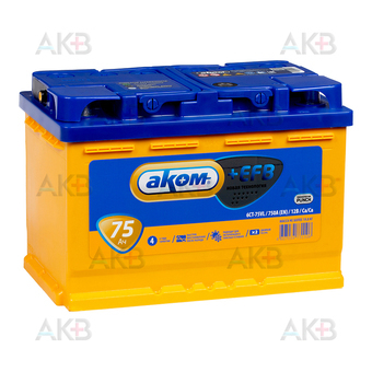 Аком + EFB 75 12V 75Ач 750A прям. пол. (278x175x190)