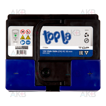 Автомобильный аккумулятор Topla Top 55R (560A 207x175x190) 118655 55510. Фото 1