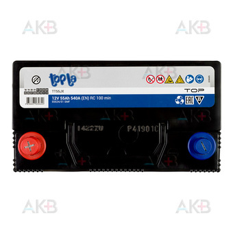 Автомобильный аккумулятор Topla Top JIS 55L 540А 236x126x227 (118355 55524/51 унив. клеммы). Фото 1