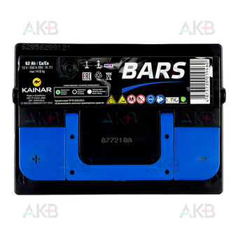 Автомобильный аккумулятор BARS 6СТ-62 АПЗ п.п. 62 Ач 550A (242x175x190). Фото 1