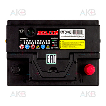 Автомобильный аккумулятор SOLITE 56040 (60R 590А 242x175x175). Фото 1