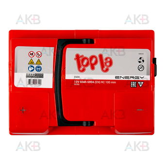 Автомобильный аккумулятор Topla Energy 60L (600A 242x175x190) 108160 56265. Фото 1
