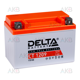Delta CT 1209, 12V 9Ah, 135А (150x87x105) YTX9-BS, YTX9