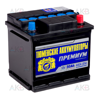 Автомобильный аккумулятор Tyumen Battery Premium 50 Ач обр. пол. 440A (207x175x190). Фото 2