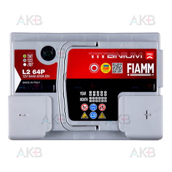 Автомобильный аккумулятор Fiamm Titanium Pro 64 Ач 610A обр. пол. (241x175x190) L2 64P. Фото 1