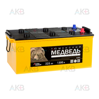 Тюменский медведь  225 Ач 1300A о.п. (518х274х237) Calcium Plus