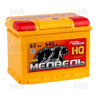 Медведь 62 Ач 640A о.п. (242x175x190) ca/ca silver