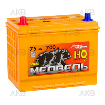 Медведь 90D26R 75 Ач 700A п.п. (260x173x225) ca/ca Silver Asia