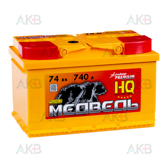 Медведь 74 Ач 740A о.п. низк. (278x175x175) ca/ca silver