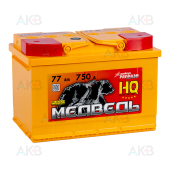 Медведь 77 Ач  750A о.п. (278x175x190) ca/ca silver