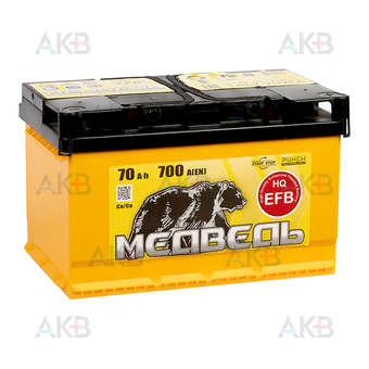 Медведь EFB 70 Ач 700A о.п. (278x175x175) низк.