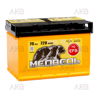 Медведь EFB 70 Ач 720A о.п. (278x175x190)