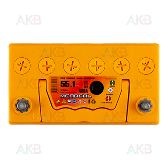 Автомобильный аккумулятор Медведь 65B24R 55 Ач 480A п.п. (238x129x227) ca/ca Silver Asia. Фото 1