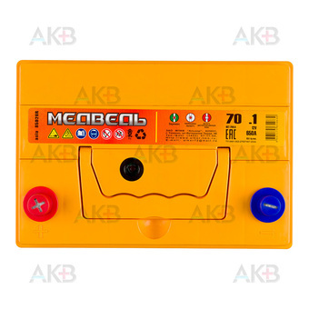 Автомобильный аккумулятор Медведь 85D26R 70 Ач 650A п.п. (260x173x225) ca/ca Silver Asia. Фото 1