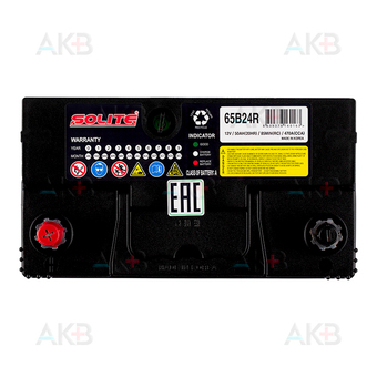 Автомобильный аккумулятор Solite 65B24R (50L 470A 236x128x220). Фото 1