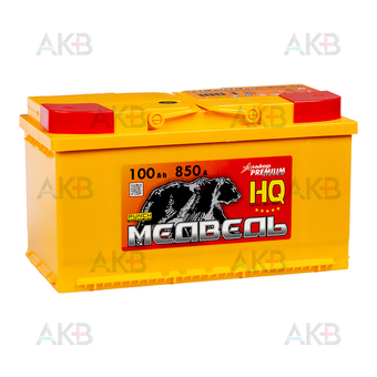 Медведь 100 Ач 850A п.п. (353x175x190) ca/ca silver