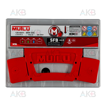 Автомобильный аккумулятор Mutlu SFB 3 56081 60 Ач 540A обр. пол. (242x175x190) L2.60.054.A. Фото 1