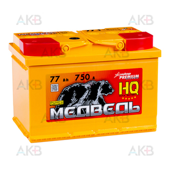 Медведь 77 Ач 750A п.п. (278x175x190) ca/ca silver