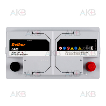 Автомобильный аккумулятор Delkor AGM 80 Ач 800A (315х175х190) LN4. Фото 1