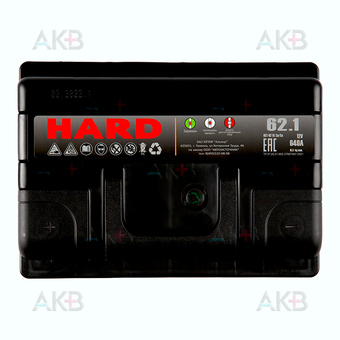 Автомобильный аккумулятор HARD 62 Ач 640A п.п. (242x175x190) ca/ca silver. Фото 1