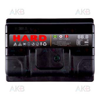 Автомобильный аккумулятор HARD 66 Ач 660A о.п. (242x175x190) ca/ca silver. Фото 1