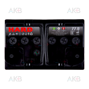 Автомобильный аккумулятор HARD 77 Ач 750A о.п. (278x175x190) ca/ca silver. Фото 1