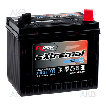 Rdrive U1R 12V 29Ah 355A обр. (196x132x185) eXtremal HD