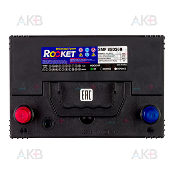 Автомобильный аккумулятор Rocket 85D26R 80Ah 670A (260x175x225) прям. пол.. Фото 1