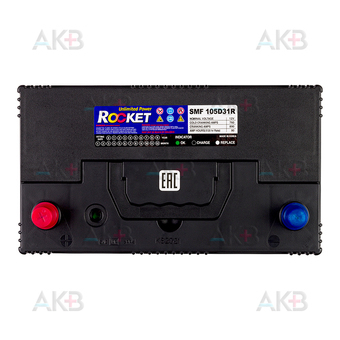 Автомобильный аккумулятор Rocket 105D31R 90Ah 760A (305x173x225) прям. пол.. Фото 1