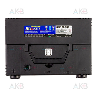 Автомобильный аккумулятор Rocket 78-780 74Ah 780А (260x179x185) боковые клеммы. Фото 1