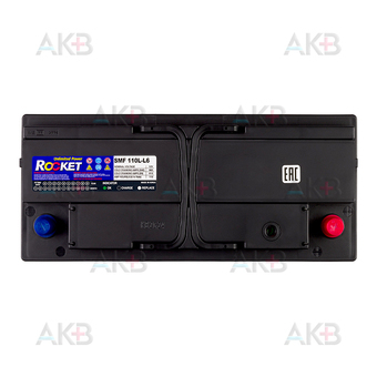 Автомобильный аккумулятор Rocket 110Ah 910A обр. пол. (393x175x190) SMF 110L-L6. Фото 1