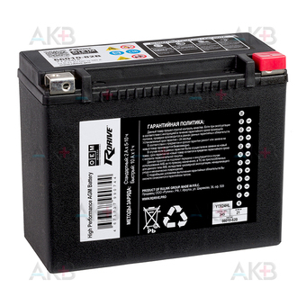 RDrive OEM AGM YTX24HL 12V 21Ah 345А обр. пол. (205x87x162) 66010-82B HARLEY DAVIDSON