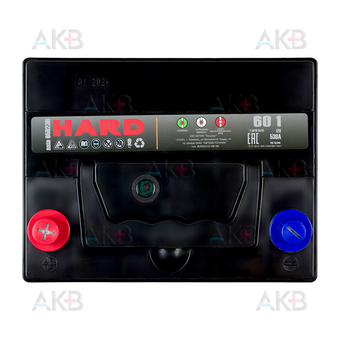 Автомобильный аккумулятор HARD Asia 65D23R 60 Ач 530A п.п. (230x170x225) ca/ca Silver. Фото 1