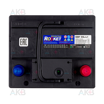 Автомобильный аккумулятор Rocket 55Ah 480A обр. пол. (207x175x190) SMF 55L-L1. Фото 2