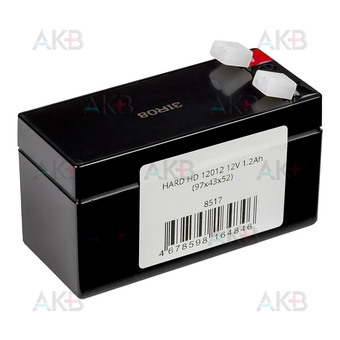 Аккумуляторная батарея HARD HD 12012 12V 1.2Ah (97x43x52). Фото 2