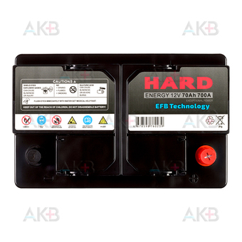 Автомобильный аккумулятор HARD EFB 70 Ah 700A (278x175x190) Start Stop L3. Фото 1
