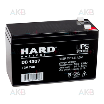HARD DC 1207 12V 7Ah (151x65x94) AGM Deep Cycle