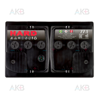 Автомобильный аккумулятор HARD 77 Ач 750A п.п. (278x175x190) ca/ca silver. Фото 1